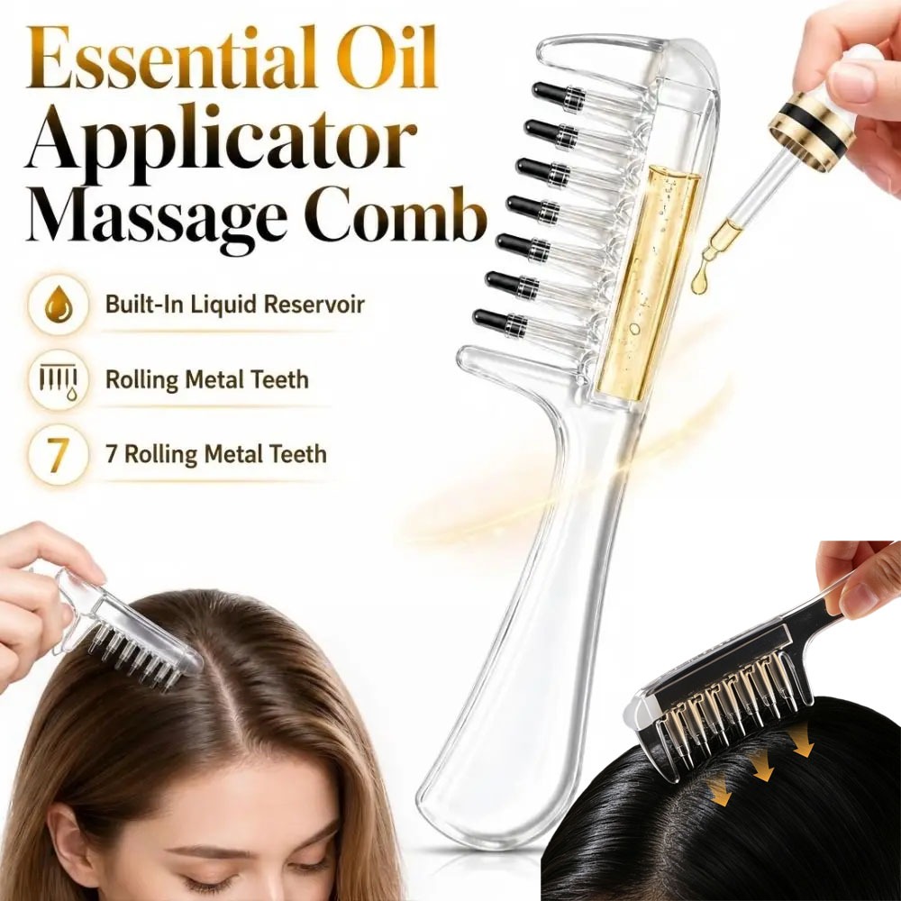 Root Stimulator Liquid - Scalp Applicator Massage Comb,Essential Oil Liquid