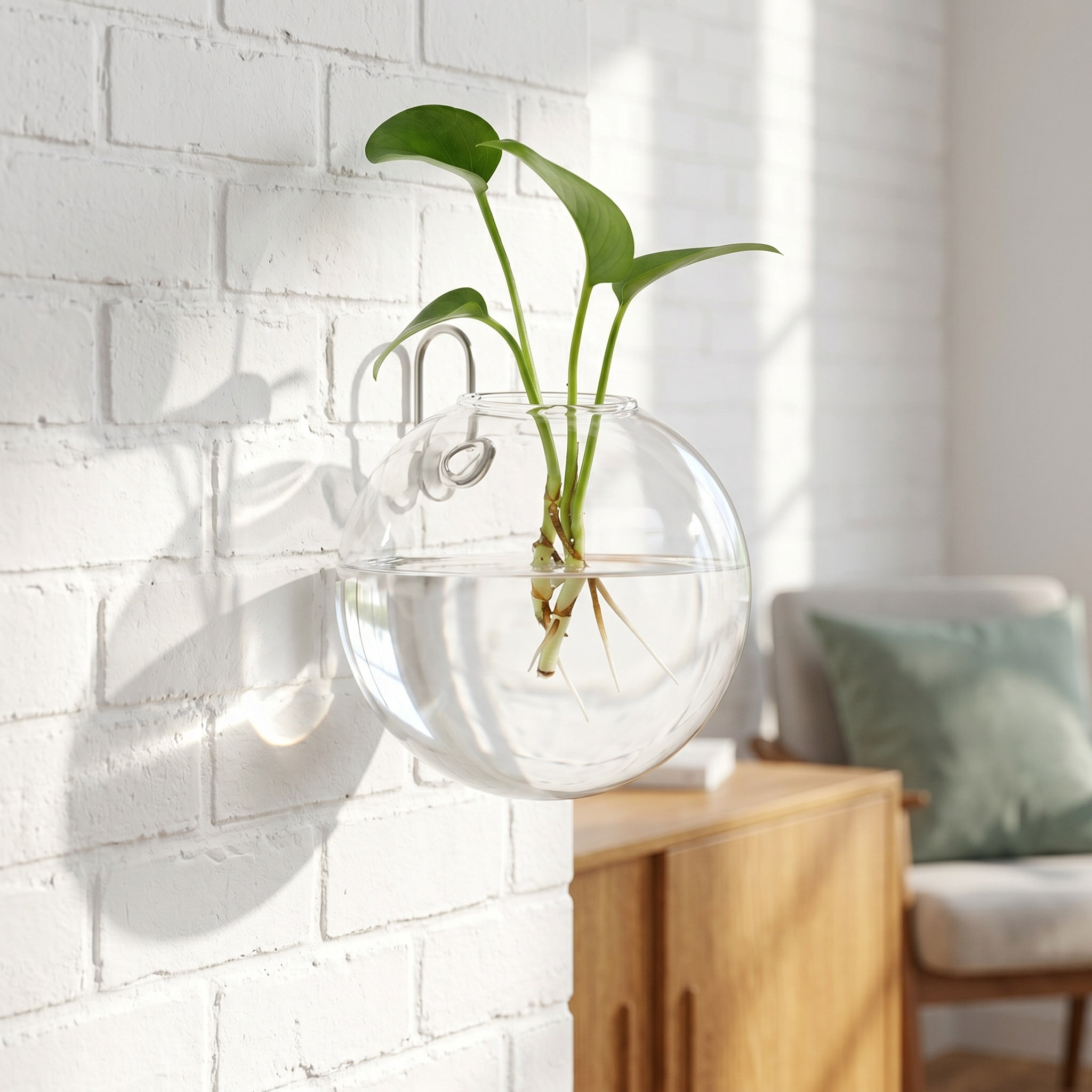 Propagation Station Vase - 4Pcs Wall Hanging Glass Vase Clear
